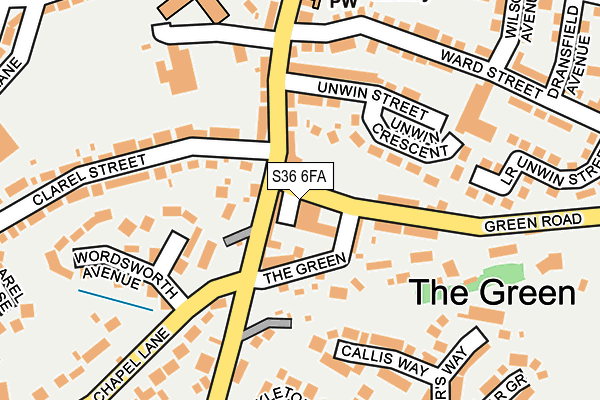 S36 6FA map - OS OpenMap – Local (Ordnance Survey)