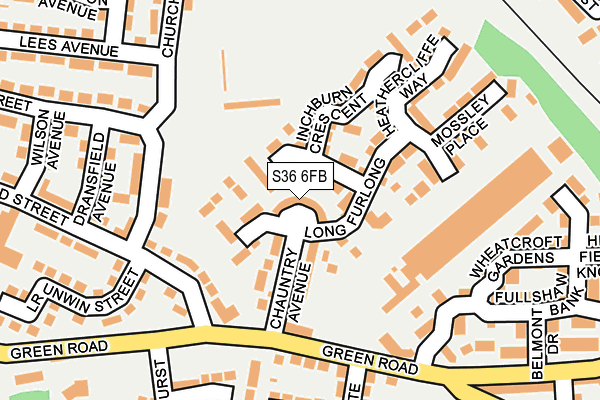 S36 6FB map - OS OpenMap – Local (Ordnance Survey)