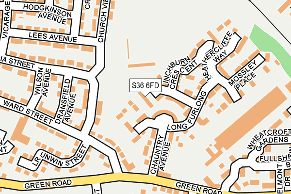 S36 6FD map - OS OpenMap – Local (Ordnance Survey)