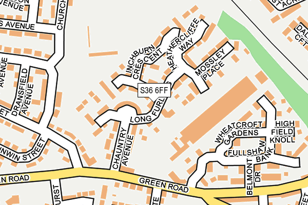 S36 6FF map - OS OpenMap – Local (Ordnance Survey)