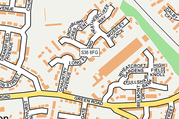 S36 6FG map - OS OpenMap – Local (Ordnance Survey)