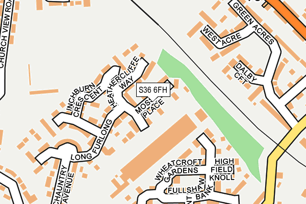 S36 6FH map - OS OpenMap – Local (Ordnance Survey)