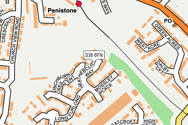 S36 6FN map - OS OpenMap – Local (Ordnance Survey)