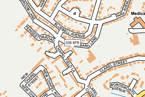 S36 6FR map - OS OpenMap – Local (Ordnance Survey)