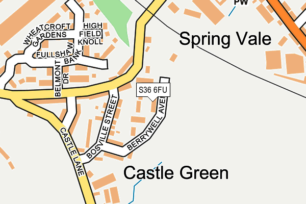 S36 6FU map - OS OpenMap – Local (Ordnance Survey)