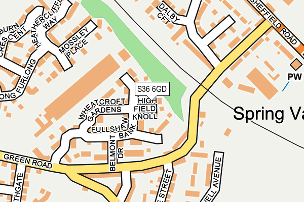S36 6GD map - OS OpenMap – Local (Ordnance Survey)