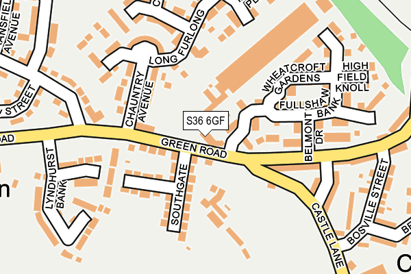 S36 6GF map - OS OpenMap – Local (Ordnance Survey)
