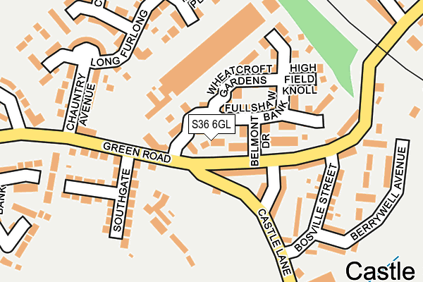 S36 6GL map - OS OpenMap – Local (Ordnance Survey)