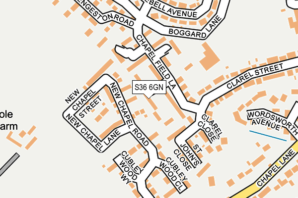 S36 6GN map - OS OpenMap – Local (Ordnance Survey)
