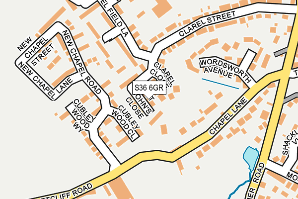 S36 6GR map - OS OpenMap – Local (Ordnance Survey)