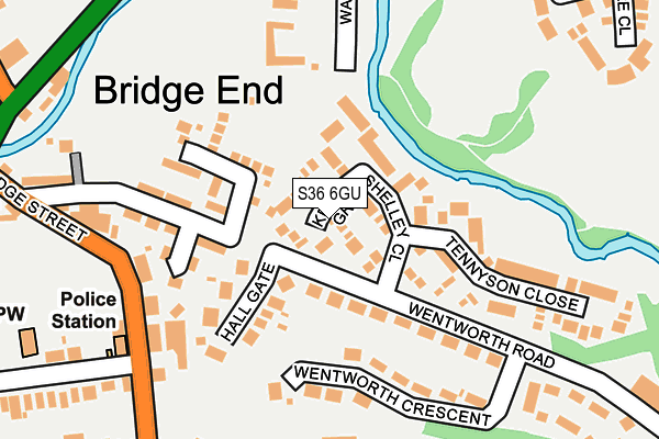 S36 6GU map - OS OpenMap – Local (Ordnance Survey)