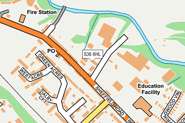 S36 6HL map - OS OpenMap – Local (Ordnance Survey)