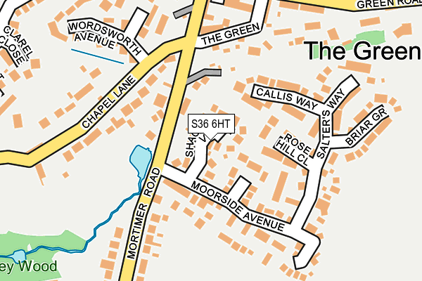 S36 6HT map - OS OpenMap – Local (Ordnance Survey)