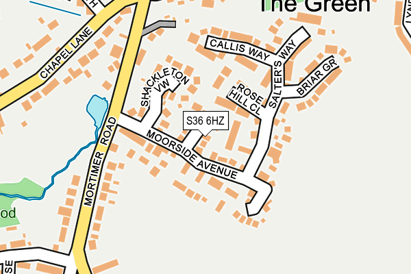 S36 6HZ map - OS OpenMap – Local (Ordnance Survey)