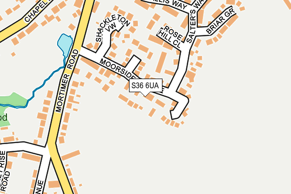 S36 6UA map - OS OpenMap – Local (Ordnance Survey)