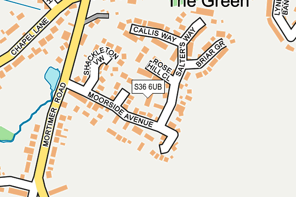 S36 6UB map - OS OpenMap – Local (Ordnance Survey)