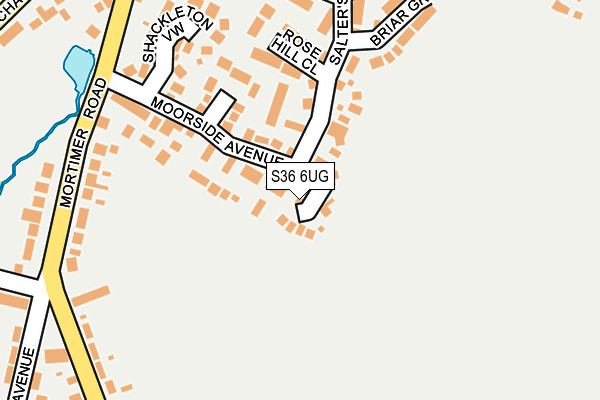 S36 6UG map - OS OpenMap – Local (Ordnance Survey)
