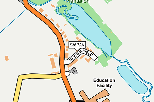 S36 7AA map - OS OpenMap – Local (Ordnance Survey)