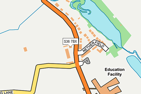 S36 7BX map - OS OpenMap – Local (Ordnance Survey)