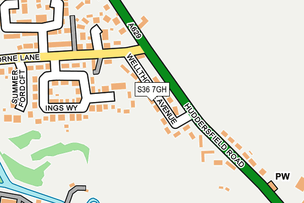 S36 7GH map - OS OpenMap – Local (Ordnance Survey)