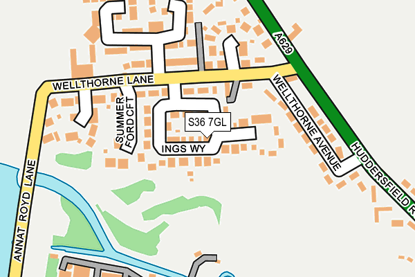 S36 7GL map - OS OpenMap – Local (Ordnance Survey)