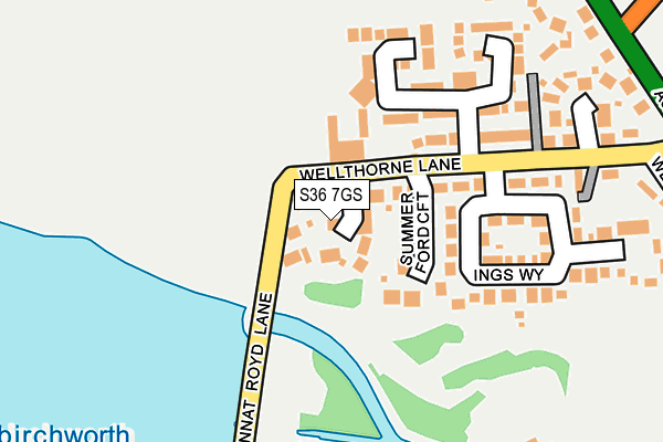 S36 7GS map - OS OpenMap – Local (Ordnance Survey)