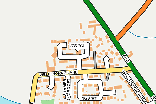 S36 7GU map - OS OpenMap – Local (Ordnance Survey)