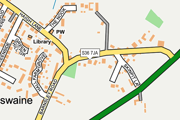 S36 7JA map - OS OpenMap – Local (Ordnance Survey)
