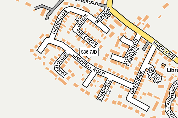 S36 7JD map - OS OpenMap – Local (Ordnance Survey)