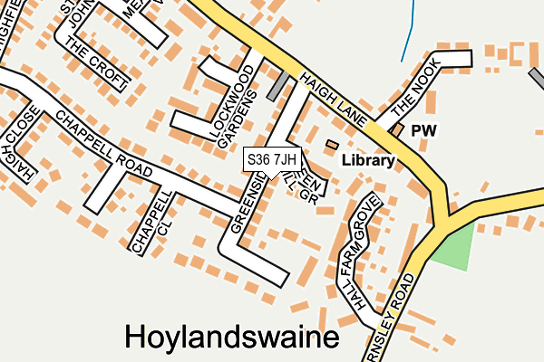 S36 7JH map - OS OpenMap – Local (Ordnance Survey)