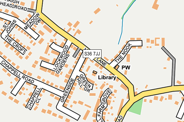 S36 7JJ map - OS OpenMap – Local (Ordnance Survey)