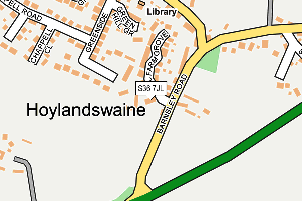 S36 7JL map - OS OpenMap – Local (Ordnance Survey)
