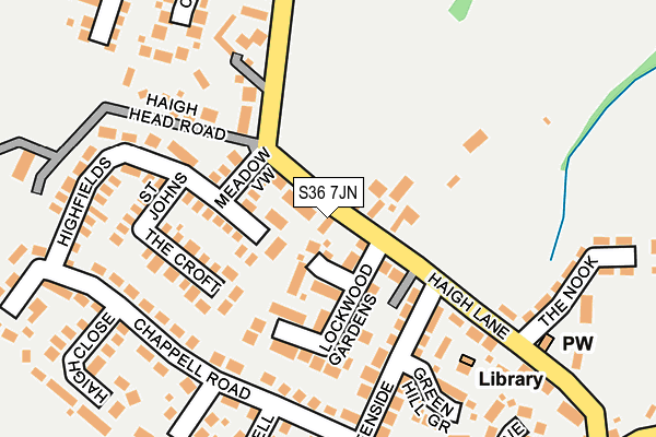 S36 7JN map - OS OpenMap – Local (Ordnance Survey)