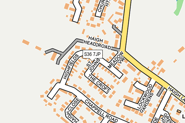 S36 7JP map - OS OpenMap – Local (Ordnance Survey)