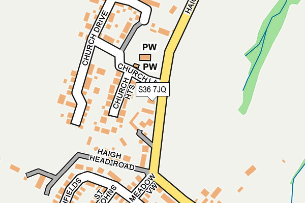 S36 7JQ map - OS OpenMap – Local (Ordnance Survey)