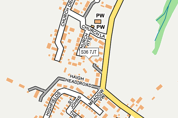 S36 7JT map - OS OpenMap – Local (Ordnance Survey)