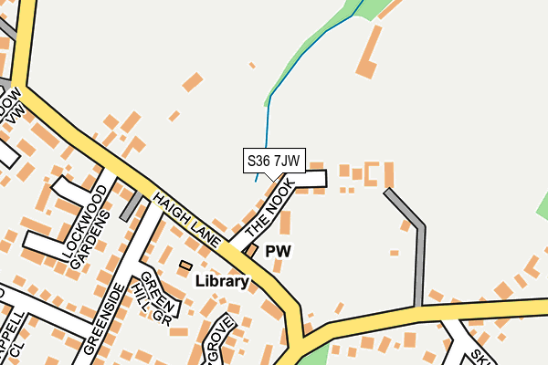S36 7JW map - OS OpenMap – Local (Ordnance Survey)