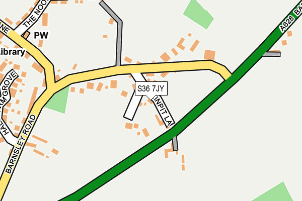S36 7JY map - OS OpenMap – Local (Ordnance Survey)
