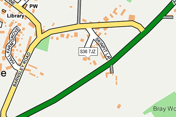 S36 7JZ map - OS OpenMap – Local (Ordnance Survey)