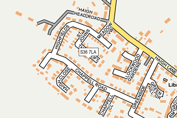 S36 7LA map - OS OpenMap – Local (Ordnance Survey)