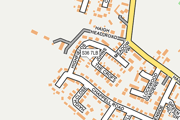 S36 7LB map - OS OpenMap – Local (Ordnance Survey)