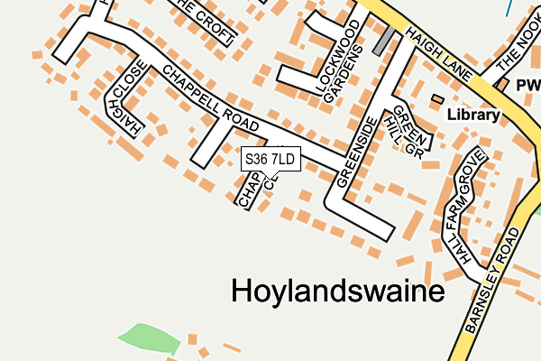 S36 7LD map - OS OpenMap – Local (Ordnance Survey)