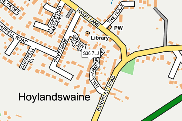 S36 7LJ map - OS OpenMap – Local (Ordnance Survey)