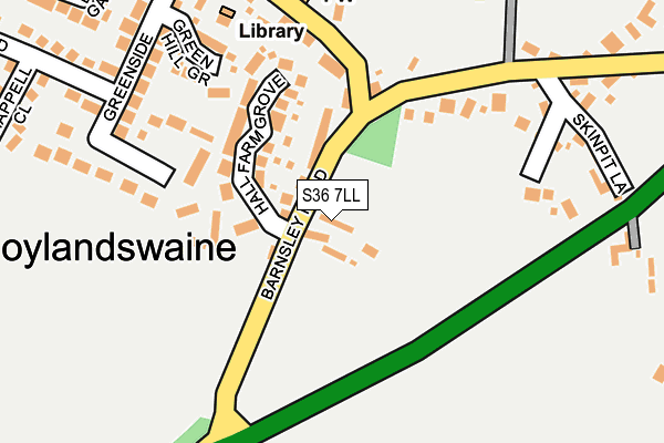 S36 7LL map - OS OpenMap – Local (Ordnance Survey)