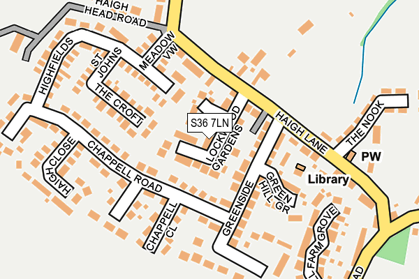 S36 7LN map - OS OpenMap – Local (Ordnance Survey)