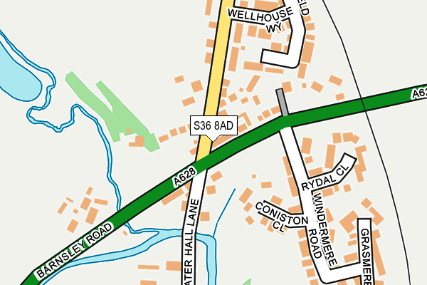 S36 8AD map - OS OpenMap – Local (Ordnance Survey)