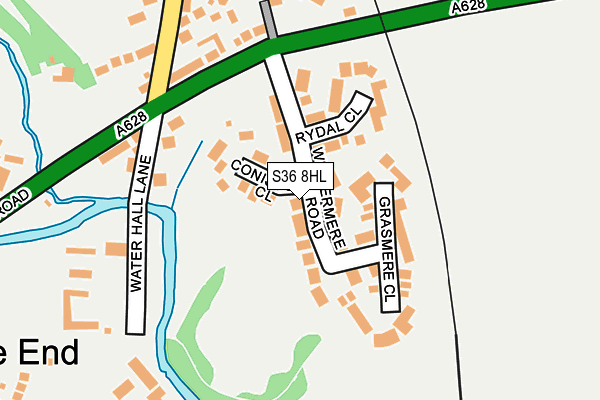 S36 8HL map - OS OpenMap – Local (Ordnance Survey)