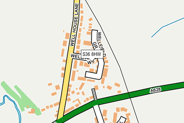 S36 8HW map - OS OpenMap – Local (Ordnance Survey)