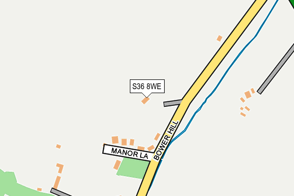 S36 8WE map - OS OpenMap – Local (Ordnance Survey)