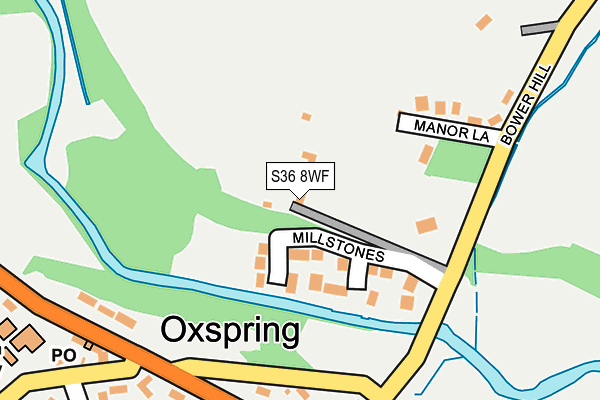 S36 8WF map - OS OpenMap – Local (Ordnance Survey)